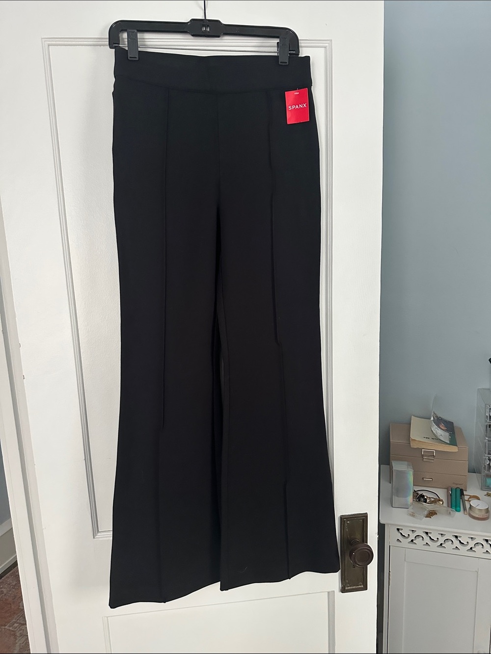 SPANX Black High-Rise Ponte Flare Trousers